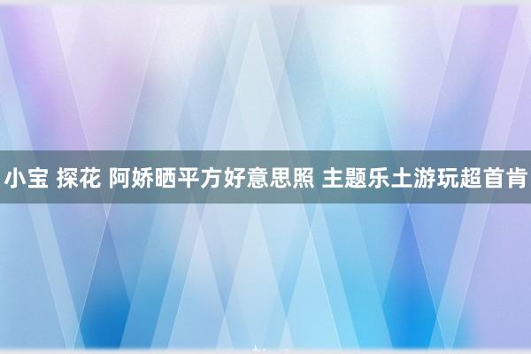 小宝 探花 阿娇晒平方好意思照 主题乐土游玩超首肯
